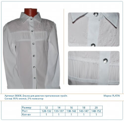 Блузка для девочек (Артикул B6606)