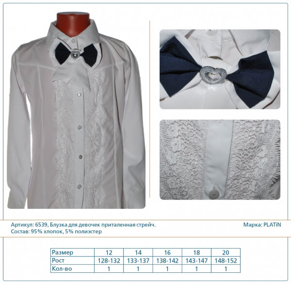 Блузка для девочек (Артикул 6539)